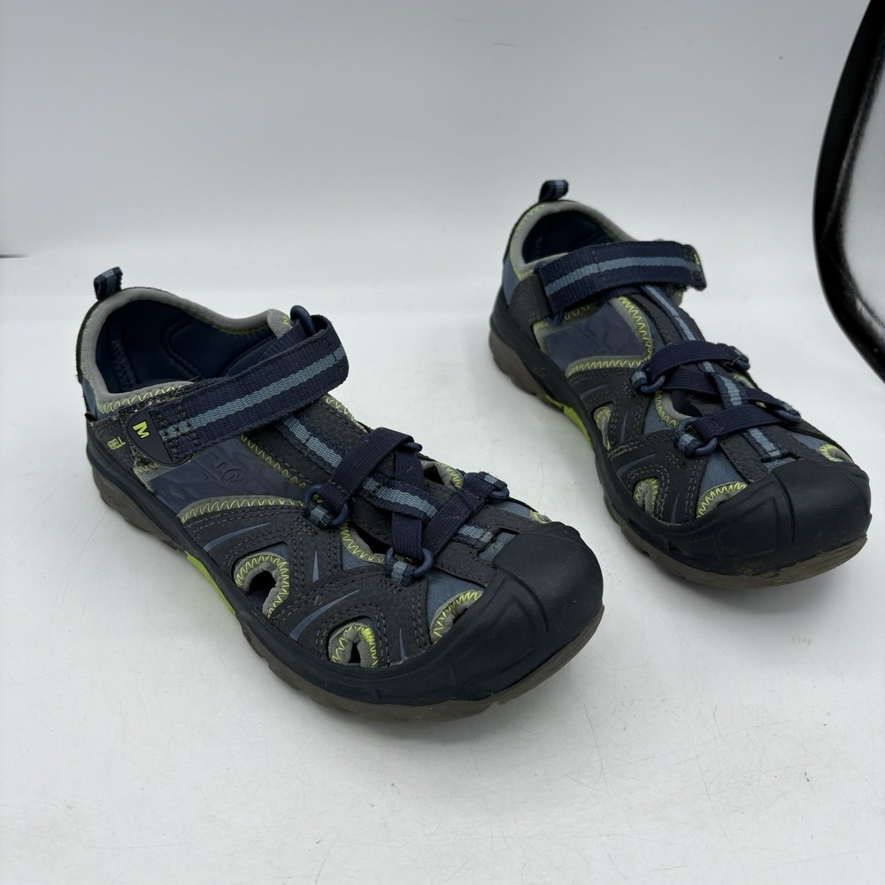 Merrell Sandals Boys Size 4 M Big Kids Hydro Sport Blue Green Leather